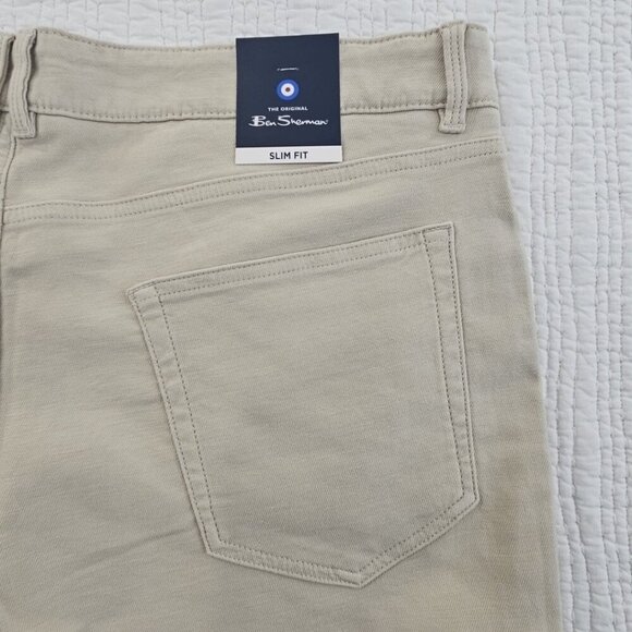 NEW Ben Sherman Jeans Men's 38x30 Stone Brown Slim Fit NWT Stretch MSRP $109 - Picture 9 of 16